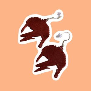 Red David Bowie Aladdin Sane 3D Printed Dangle Earrings